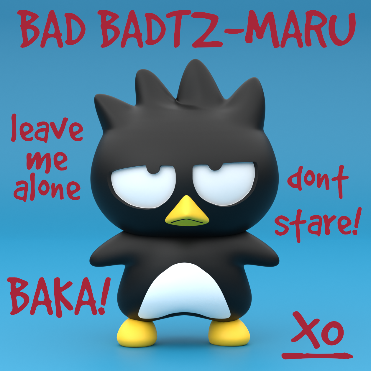 😡 Bad Badzt-Maru バッドばつ丸・Free STL File for 3D printing・Cults